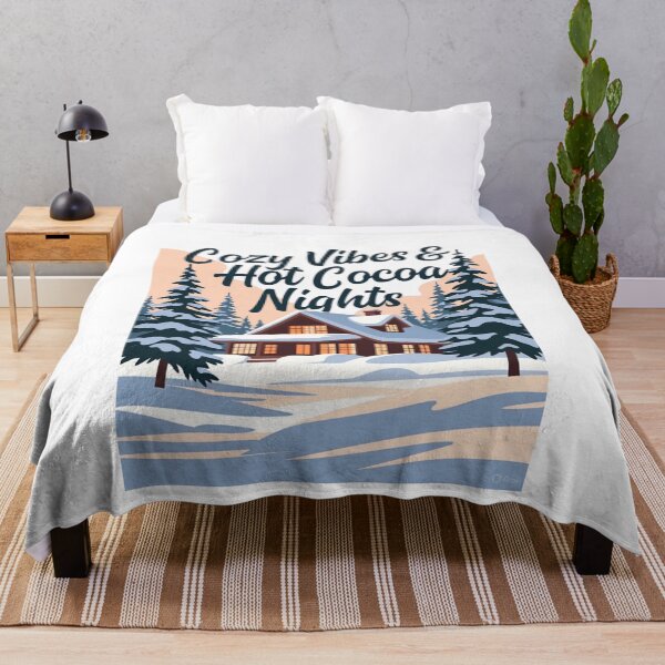 Item preview, Cozy Vibes Hot Cocoa Nights Snowy Cabin designed and sold by EcoArtTees.