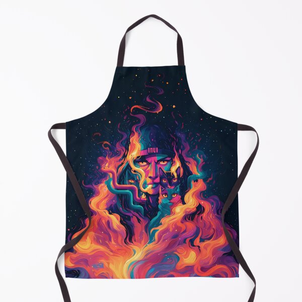 Item preview, Psychedelic Fire Warrior Neon Cats Art designed and sold by Lunat1kk.