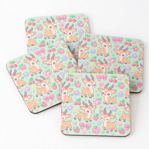 Artikelvorschau, Kawaii Gummibärchen-Antilopen-Pastellmuster entworfen und verkauft von Soft Berry Studio.