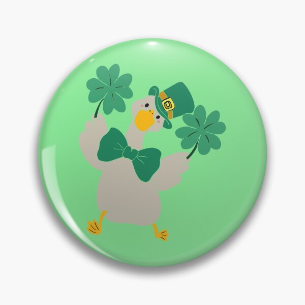 Item preview, Adorable cartoon duck holding a lucky four-leaf clover designed and sold by artblonska.