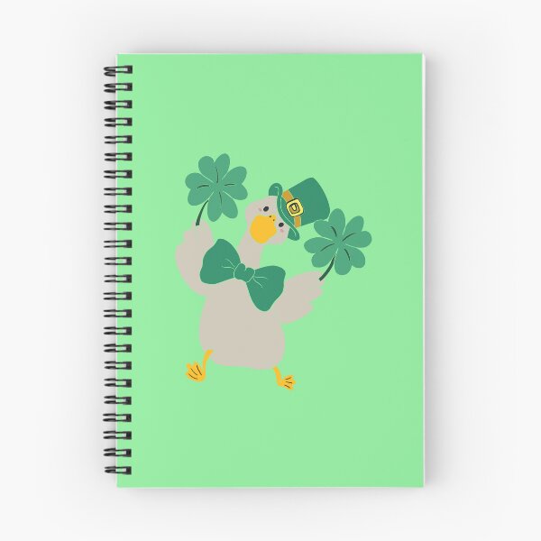 Item preview, Adorable cartoon duck holding a lucky four-leaf clover designed and sold by artblonska.