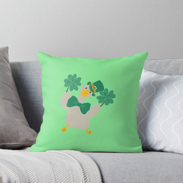 Item preview, Adorable cartoon duck holding a lucky four-leaf clover designed and sold by artblonska.