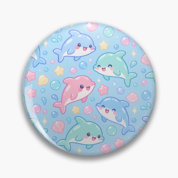 Item preview, Kawaii Gummy Dolphin Pastel Candy Pattern designed and sold by Soft Berry Studio.