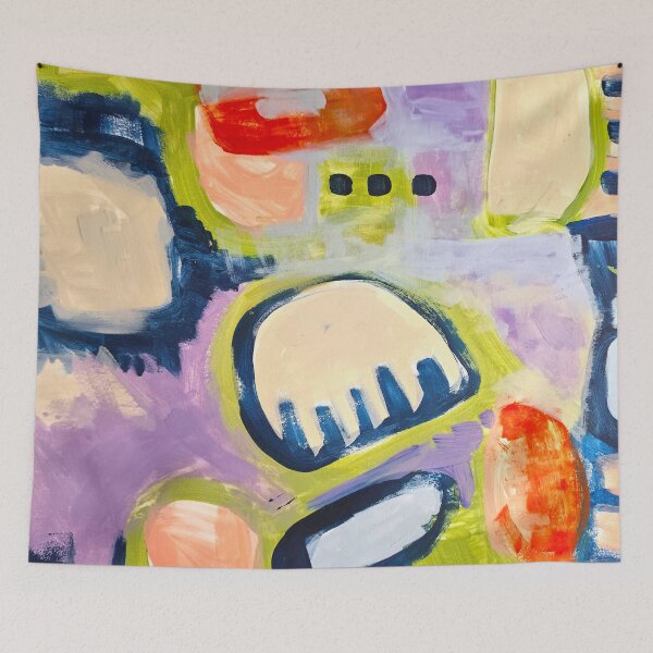 Item preview, Abstract Painting  Orange, Red, Navy, and Lime Green - 832 designed and sold by NathalieLeRiche.