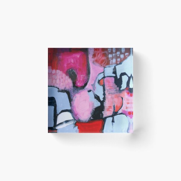 Item preview, Playful Expressive Abstract Painting Pink, Red,  Blue Hues - 833 designed and sold by NathalieLeRiche.