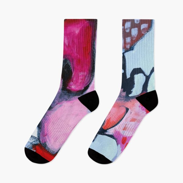 Item preview, Playful Expressive Abstract Painting Pink, Red,  Blue Hues - 833 designed and sold by NathalieLeRiche.