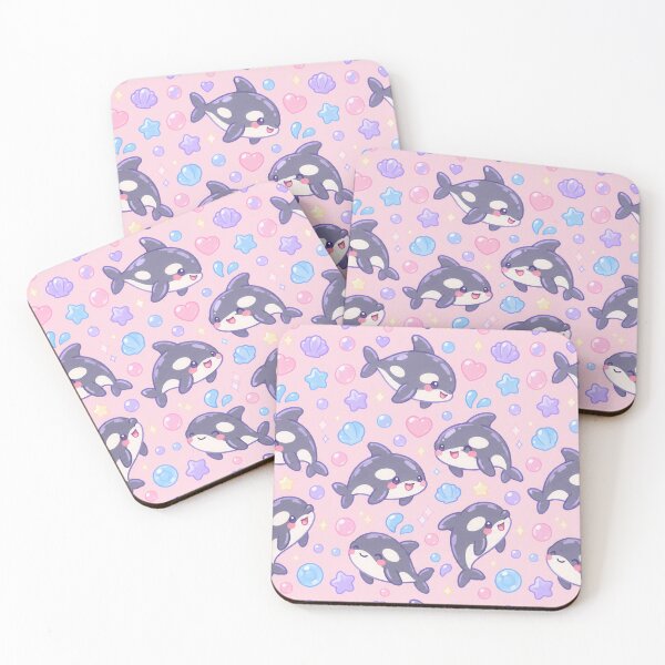 Aperçu de l'œuvre Bonbons gélifiés Kawaii Orca à motif pastel créée et vendue par Soft Berry Studio.