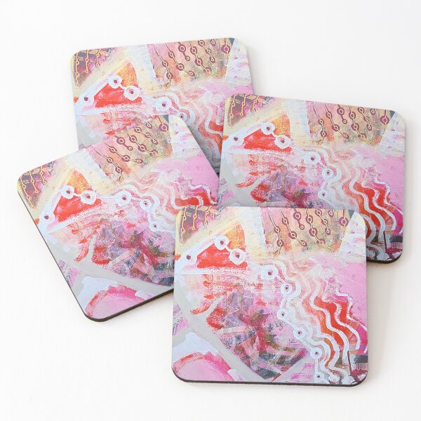 Item preview, Pink, red, orange abstract with geometric patterns - 829 designed and sold by NathalieLeRiche.