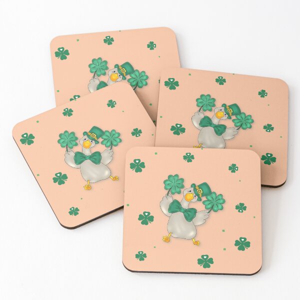 Item preview, cute duck, four-leaf clover, St. Patrick’s Day, Irish holiday, cartoon designed and sold by artblonska.