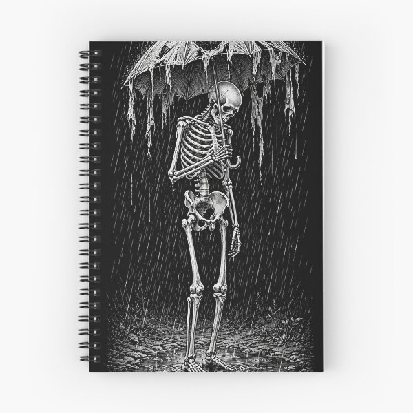 Item preview, Still Waiting — Skeleton in the Rain Gothic Noir designed and sold by GiftsByMatthew.