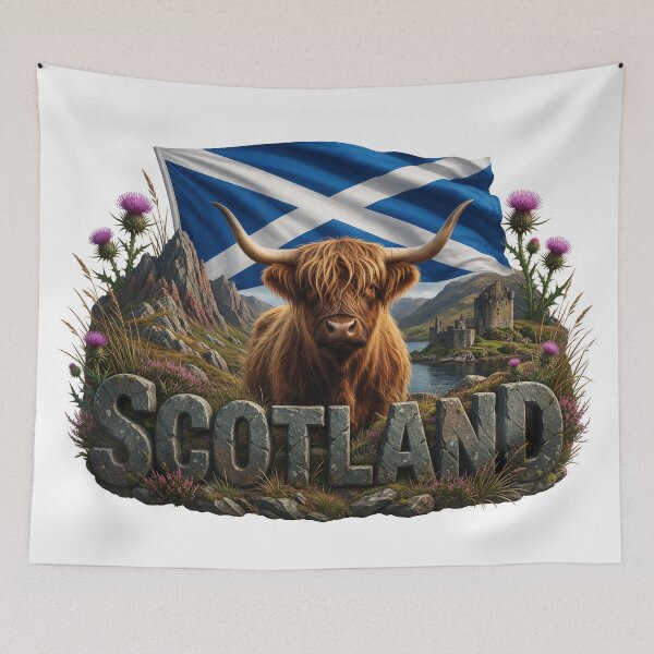 Item preview, Scotland Heritage – Highland Cattle Emblem designed and sold by FlagX.