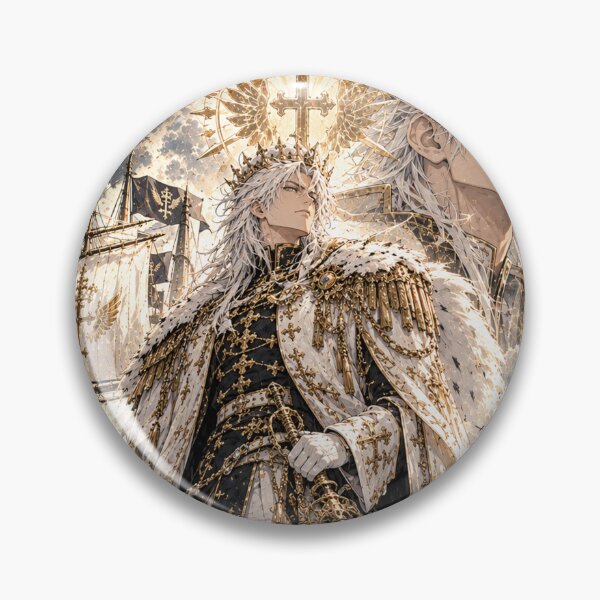 Item preview, The White King | White Crown Crew | Imperial Anime Pirate Art | White and Gold Royal Poster designed and sold by Boomaroo.