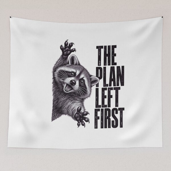 Item preview, The Plan Left First Raccoon – Funny Vintage Engraving designed and sold by LuveraxArt.