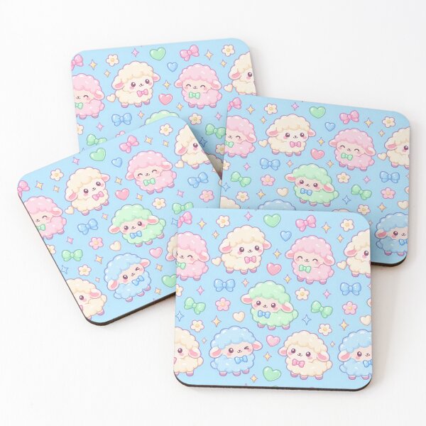Item preview, Kawaii Gummy Sheep Pastel Candy Pattern designed and sold by Soft Berry Studio.