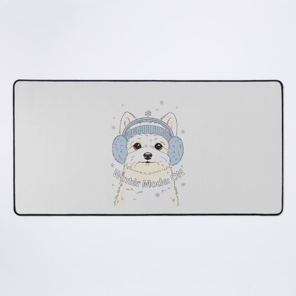 Item preview, Winter Mode On White Dog Blue Earmuffs designed and sold by EcoArtTees.