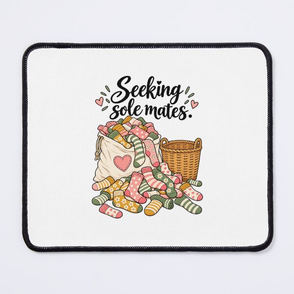 Item preview, Seeking Sole Mates – Cute Socks & Laundry Humor designed and sold by Heather's Creative Apparel.