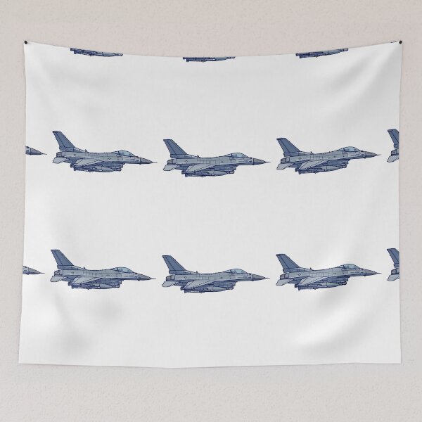 Item preview, F-16 Fighting Falcon Fighter Jet Side View Military Aviation Pilot Gift designed and sold by IRON WINGS /USAF.