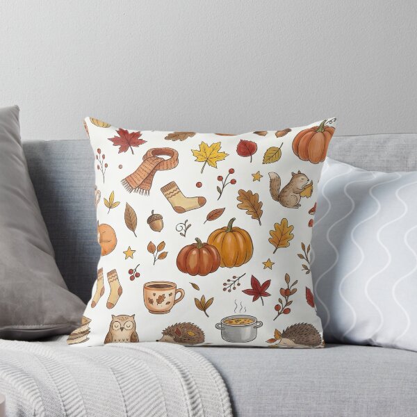 Item preview, Cozy Autumn Pattern Fall Leaves Pumpkins Cute Seasonal Design designed and sold by Marti’s Shop Corner.