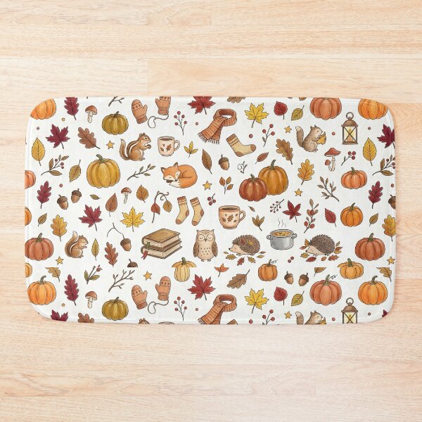 Item preview, Cozy Autumn Pattern Fall Leaves Pumpkins Cute Seasonal Design designed and sold by Marti’s Shop Corner.