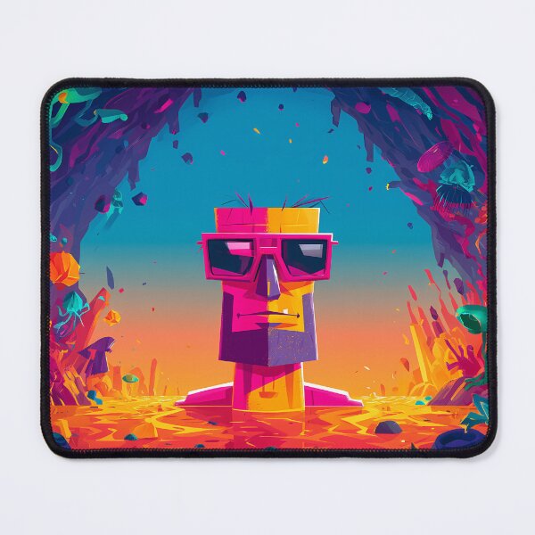 Item preview, Cool Geometric Moai Tiki Statue Sunbathing Art designed and sold by Lunat1kk.
