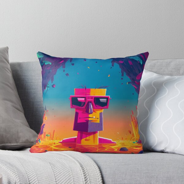 Item preview, Cool Geometric Moai Tiki Statue Sunbathing Art designed and sold by Lunat1kk.