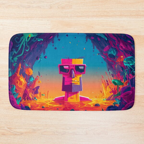Item preview, Cool Geometric Moai Tiki Statue Sunbathing Art designed and sold by Lunat1kk.