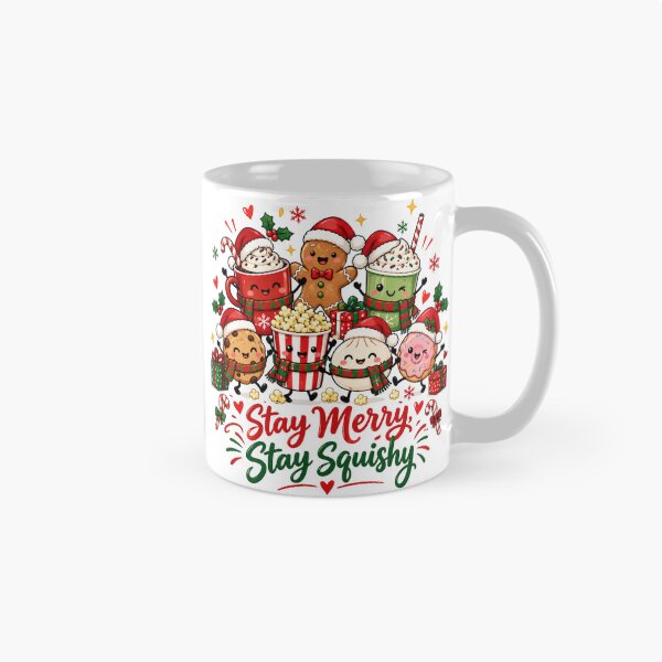 Item preview, Stay Merry Stay Squishy Christmas Hot Chocolate Donut Dumpling & Gingerbread designed and sold by Uniquememorable.