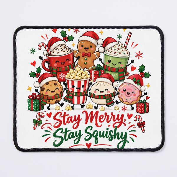 Item preview, Stay Merry Stay Squishy Christmas Hot Chocolate Donut Dumpling & Gingerbread designed and sold by Uniquememorable.