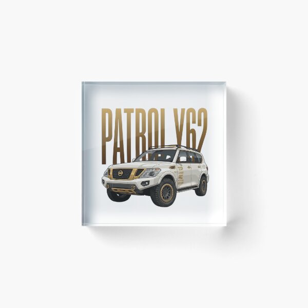 Item preview, Nissan Patrol Y62 Off-Road 4x4 White and Gold Overland SUV Art designed and sold by Motorline44.