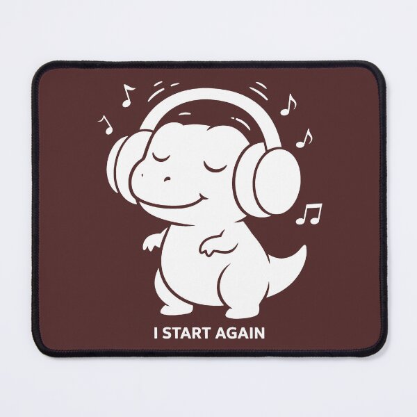 Item preview, Cute Dinosaur with Headphones Listening Music  designed and sold by CaptainSeal.