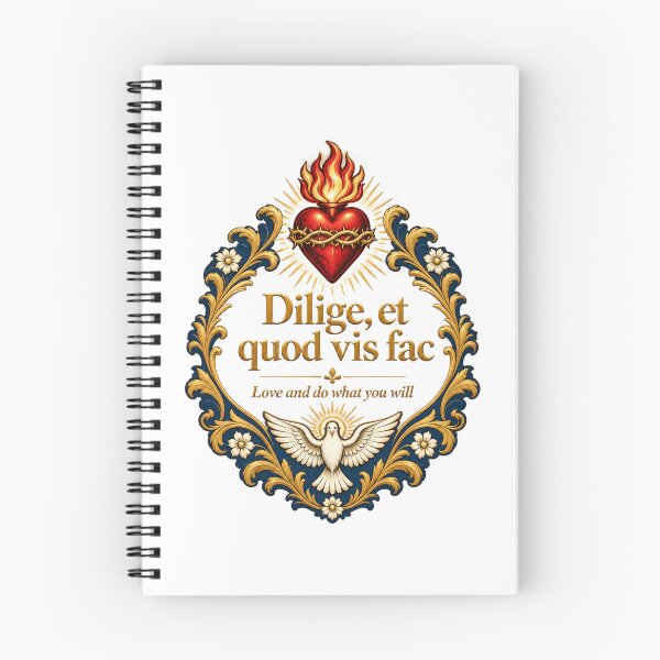 Item preview, Sacred Heart Dilige Et Quod Vis Fac Latin Quote Emblem designed and sold by QCena.