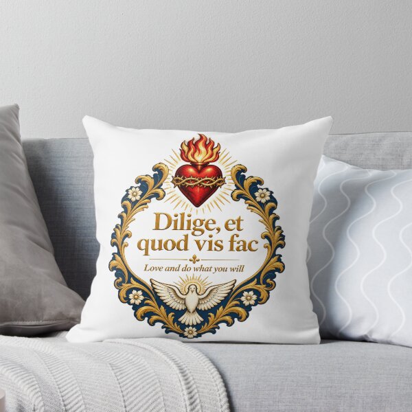 Item preview, Sacred Heart Dilige Et Quod Vis Fac Latin Quote Emblem designed and sold by QCena.