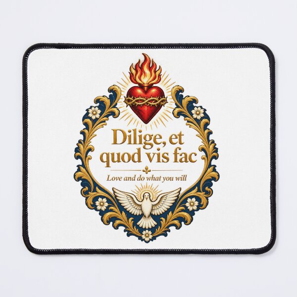 Item preview, Sacred Heart Dilige Et Quod Vis Fac Latin Quote Emblem designed and sold by QCena.