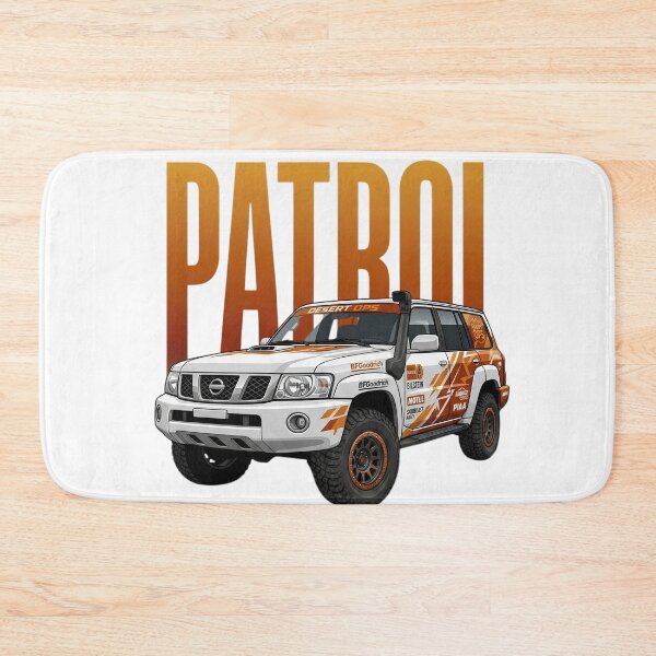Item preview, Nissan Patrol Y61 Desert Ops Overland 4x4 White and Orange Rally SUV Art designed and sold by Motorline44.