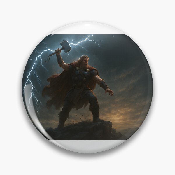 Artikelvorschau, Episches Wandbild: Wikingergott Thor beschwört Blitze mit Mjölnir entworfen und verkauft von ZoomsYT.