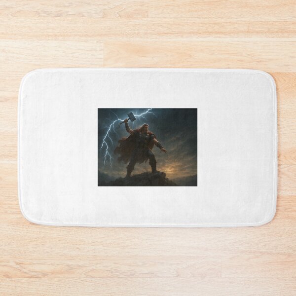 Artikelvorschau, Episches Wandbild: Wikingergott Thor beschwört Blitze mit Mjölnir entworfen und verkauft von ZoomsYT.