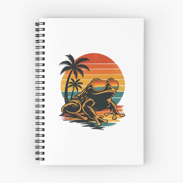 Item preview, Frog – Retro Sunset Frog, Vintage Palm Art designed and sold by Sleepy Safari.