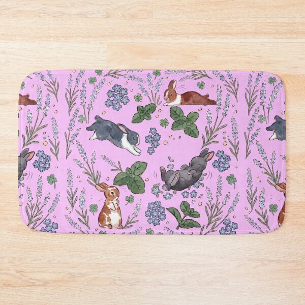 Item preview, Playful Little Bunnies with Lavender Flowers designed and sold by Merli7.