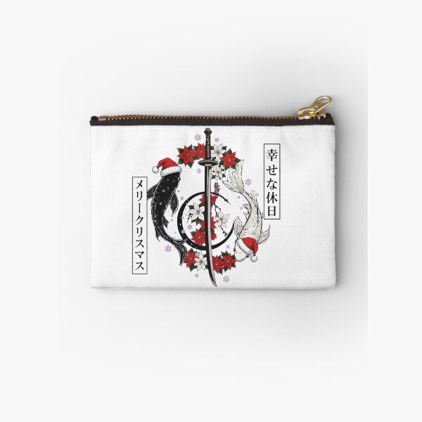 Item preview,  Japanese Koi Fish Christmas Santa Hat Katana Sword Poinsettia Winter Holiday designed and sold by inkfluenceart.