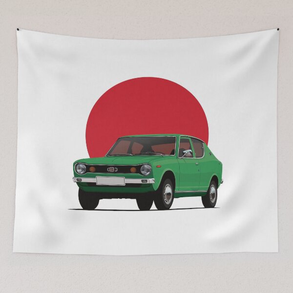 Item preview, Datsun 100A Cherry in E10 Green with Rising Sun designed and sold by knappidesign.