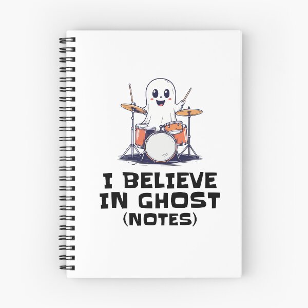 Item preview, A Ghost playing the drums - I believe in ghost (notes) designed and sold by I-dsgn.