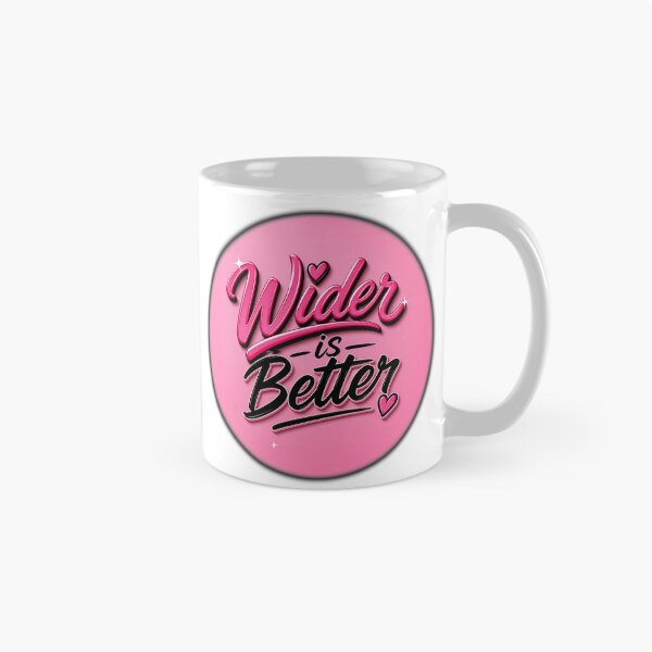 Item preview, Wider Is Better – Hot Pink Retro Script Graphic designed and sold by NotSoSubtleRosiePeas.