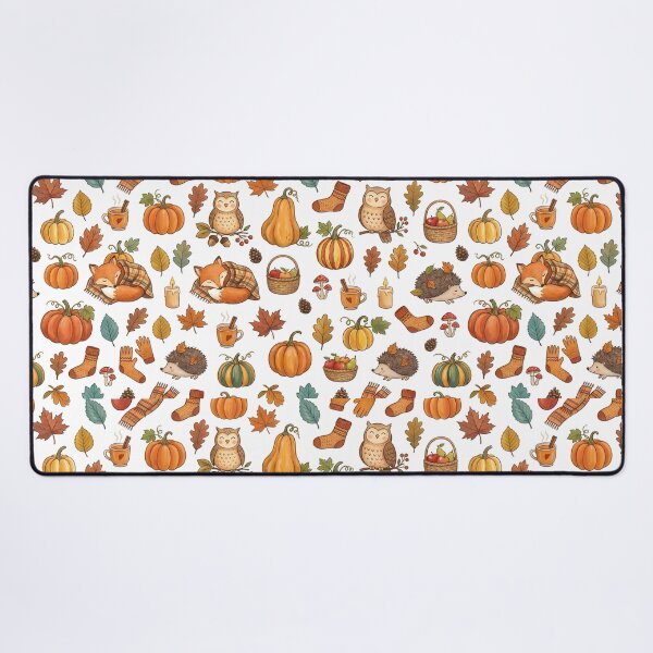Item preview, Cozy Autumn Pattern Owl Fox Fall Leaves Woodland Design designed and sold by Marti’s Shop Corner.