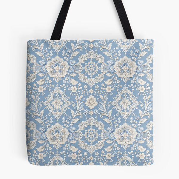 Item preview, Soft Blue Vintage Floral Lace Seamless Pattern designed and sold by Apex Designs.