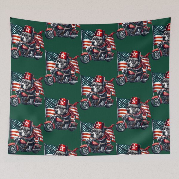 Item preview, STAFFY PUPPY, FUNNY DOG, MOTORCYCLE, PITBULL Active(1) designed and sold by DecorHomeGifts.