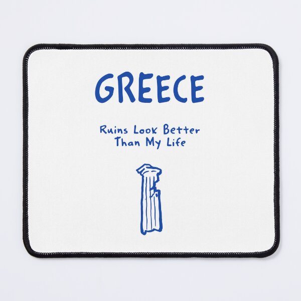 Item preview, Greece Ruins Look Better Than My Life Funny Travel Quote Greek Column Doodle designed and sold by MarkedArtPrints.