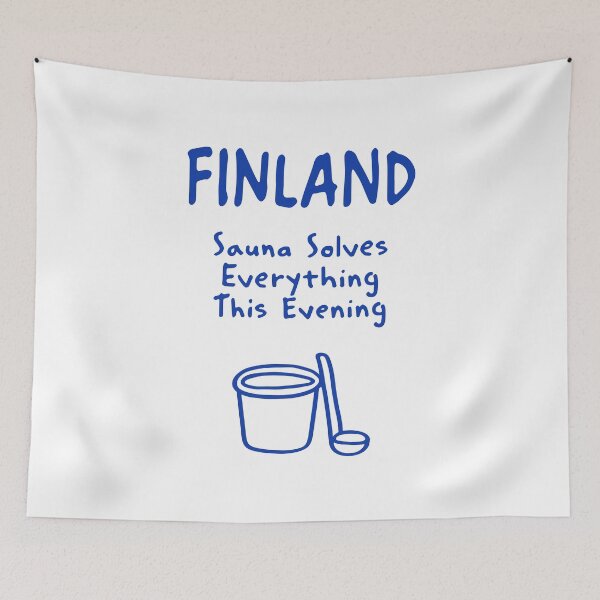Item preview, Finland Sauna Solves Everything This Evening Funny Finnish Sauna Quote Gift designed and sold by MarkedArtPrints.