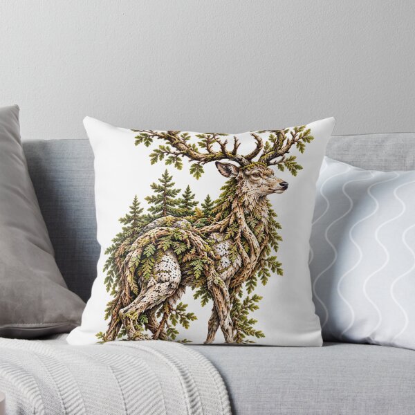 Aperçu de l'œuvre The Woodland Crown | Antlered Deer Forest Art créée et vendue par Norvian.
