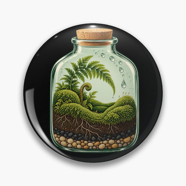 Item preview, Closed Moss Terrarium With Curling Ferns designed and sold by NeonMystic.