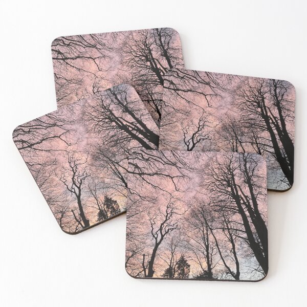 Item preview, Pink Sunset Silhouette Winter Trees Nature designed and sold by Stonish.